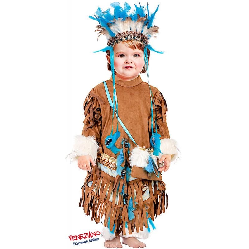 Costume carnevale indiana d'america 1-3 anni - veneziano 50795 - 3