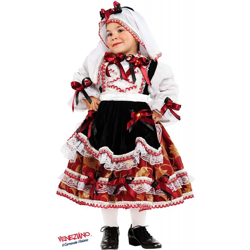 Costume carnevale piccola tarantella 0-3 anni - veneziano 53208 - 3