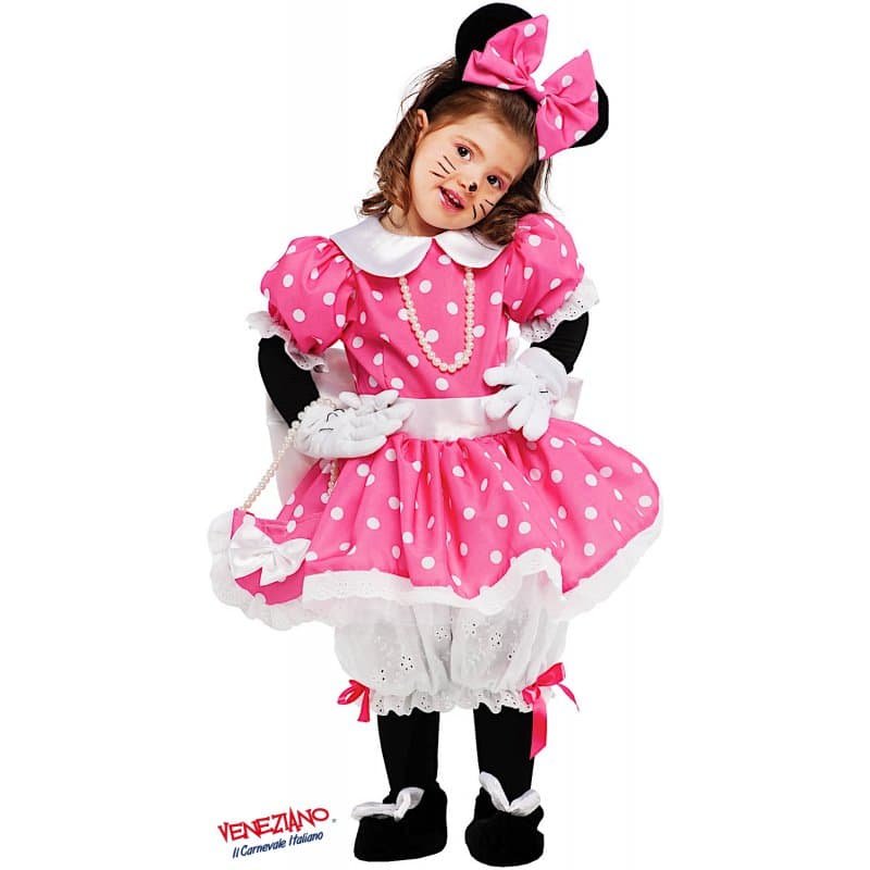 Costume carnevale piccola topoletta lusso 0-3 anni - veneziano 53159 - 3