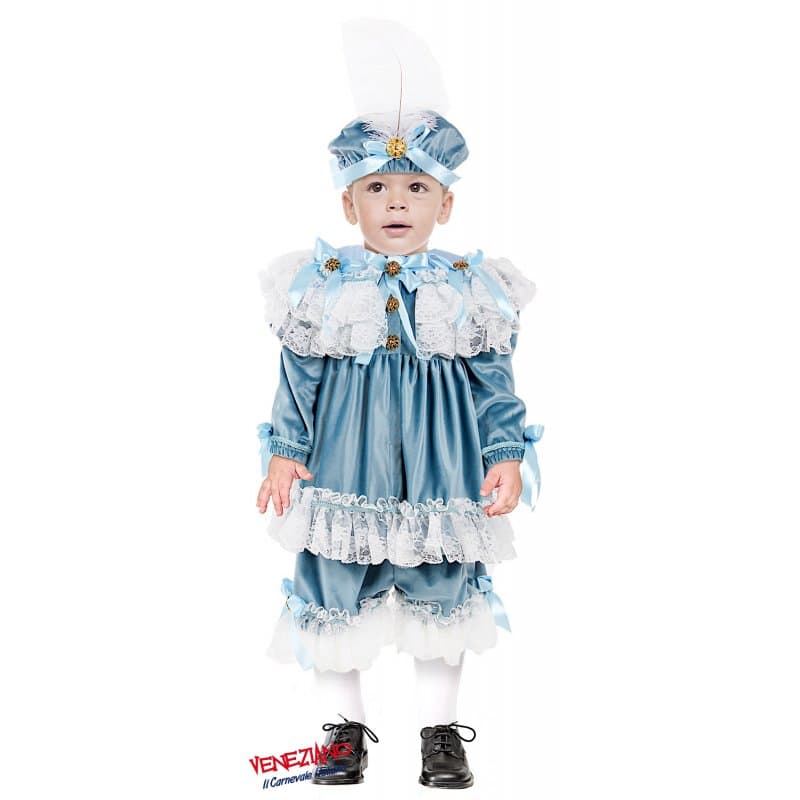 Costume carnevale principino azzurro deluxe 0-3 anni - veneziano 54138 - 3