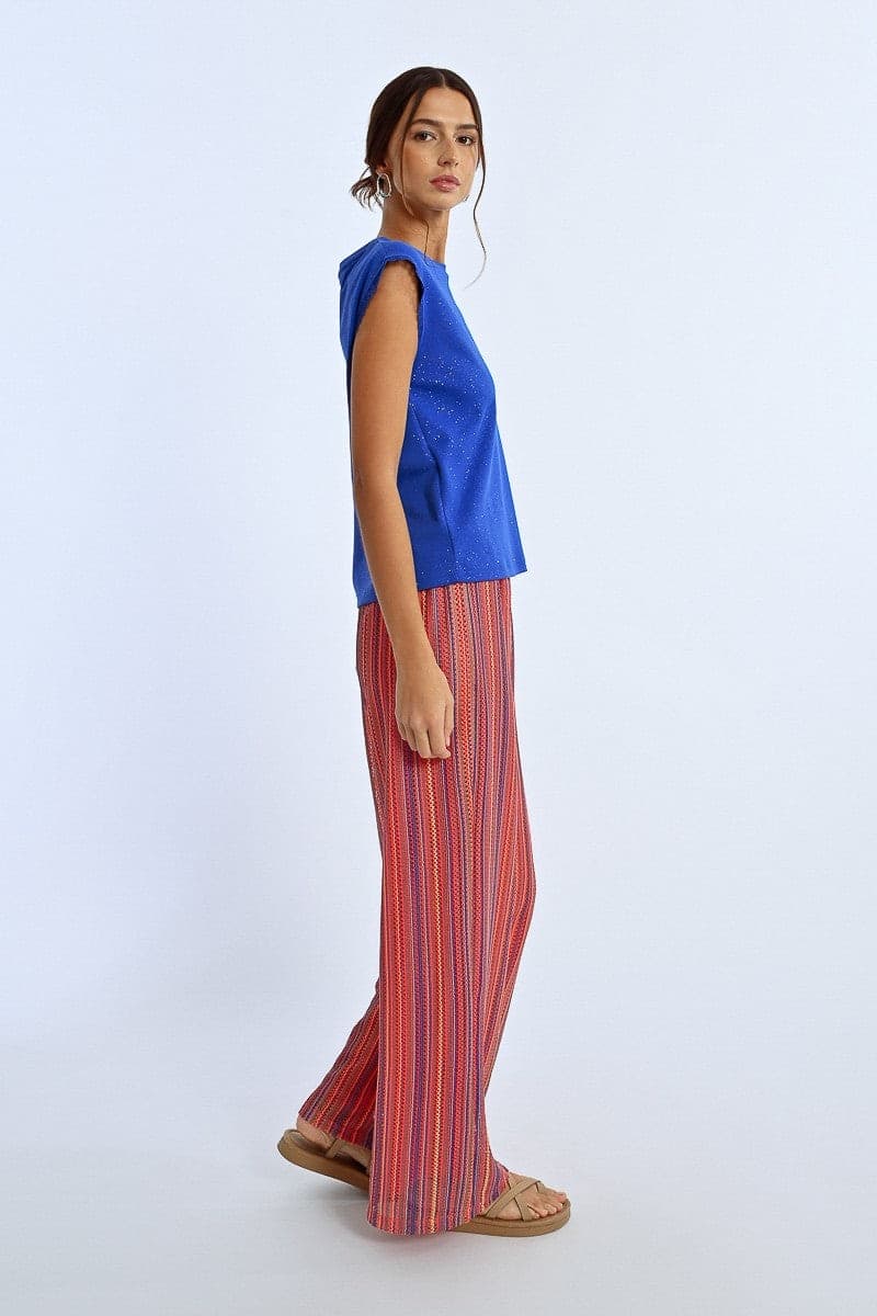 T-shirt Molly Bracken blu royal con lurex - 5