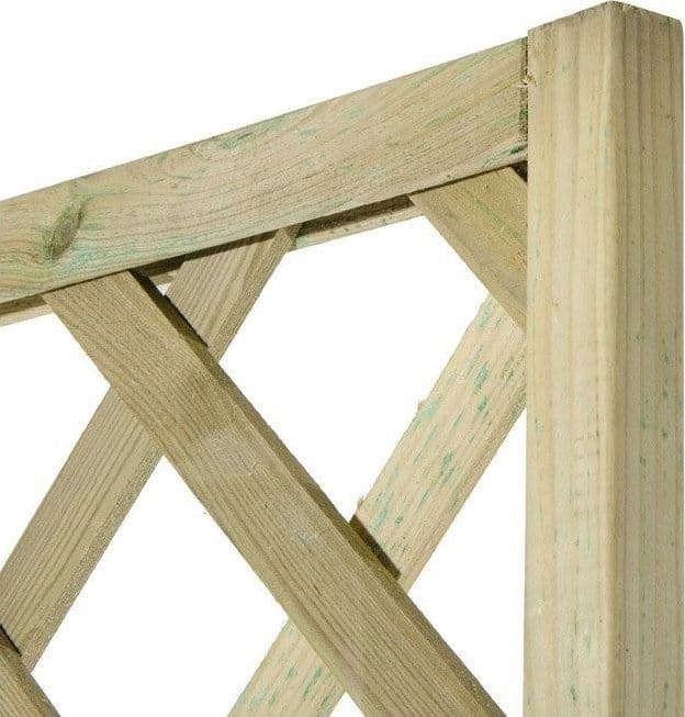 Pannello grigliato con fioriera "Patio" in legno tropicale naturale per recinzioni giardino e terrazzo - 2