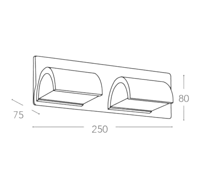 Applique Led Doppia Diffusione di Luce da Parete - Cromato - 3