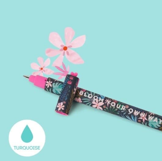 Legami - Penna Gel Cancellabile, Inchiostro Turchese, Tema Flora - 2