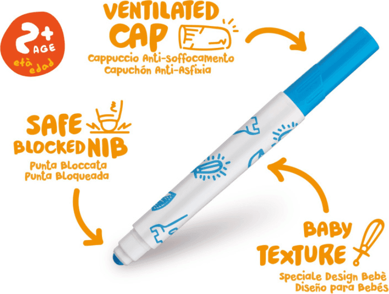 Carioca Baby - Valorous Marker Baby- Set di 6 Pennarelli - 2