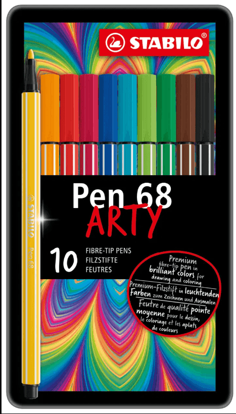 Stabilo - Pennarello premium Pen 68 Scatola ARTY in metallo da 10 pennarelli (6810-6) - 2