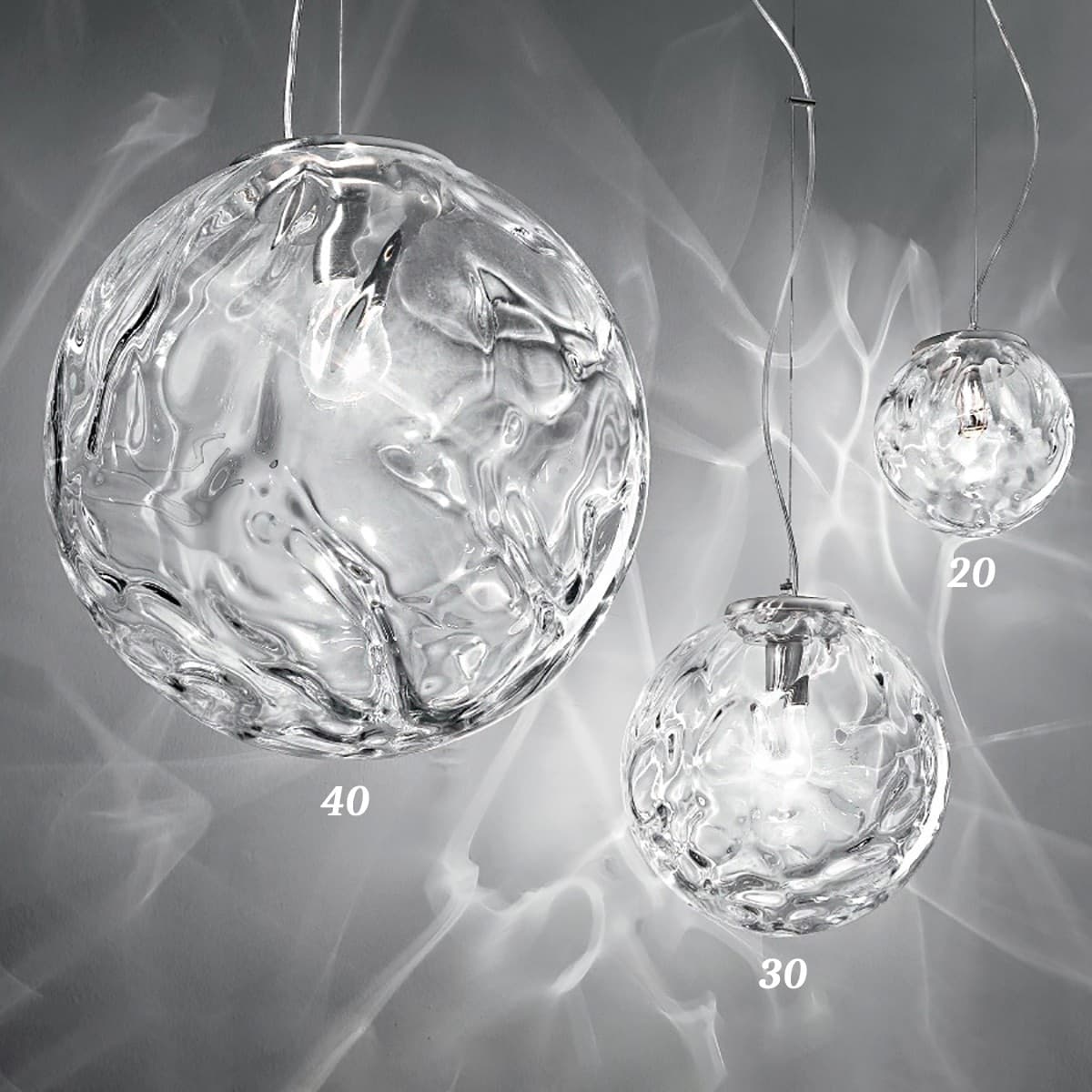 Lampadario moderno sfera Due P illuminazione 2586 SG E27 LED vetro lampada soffitto - 2