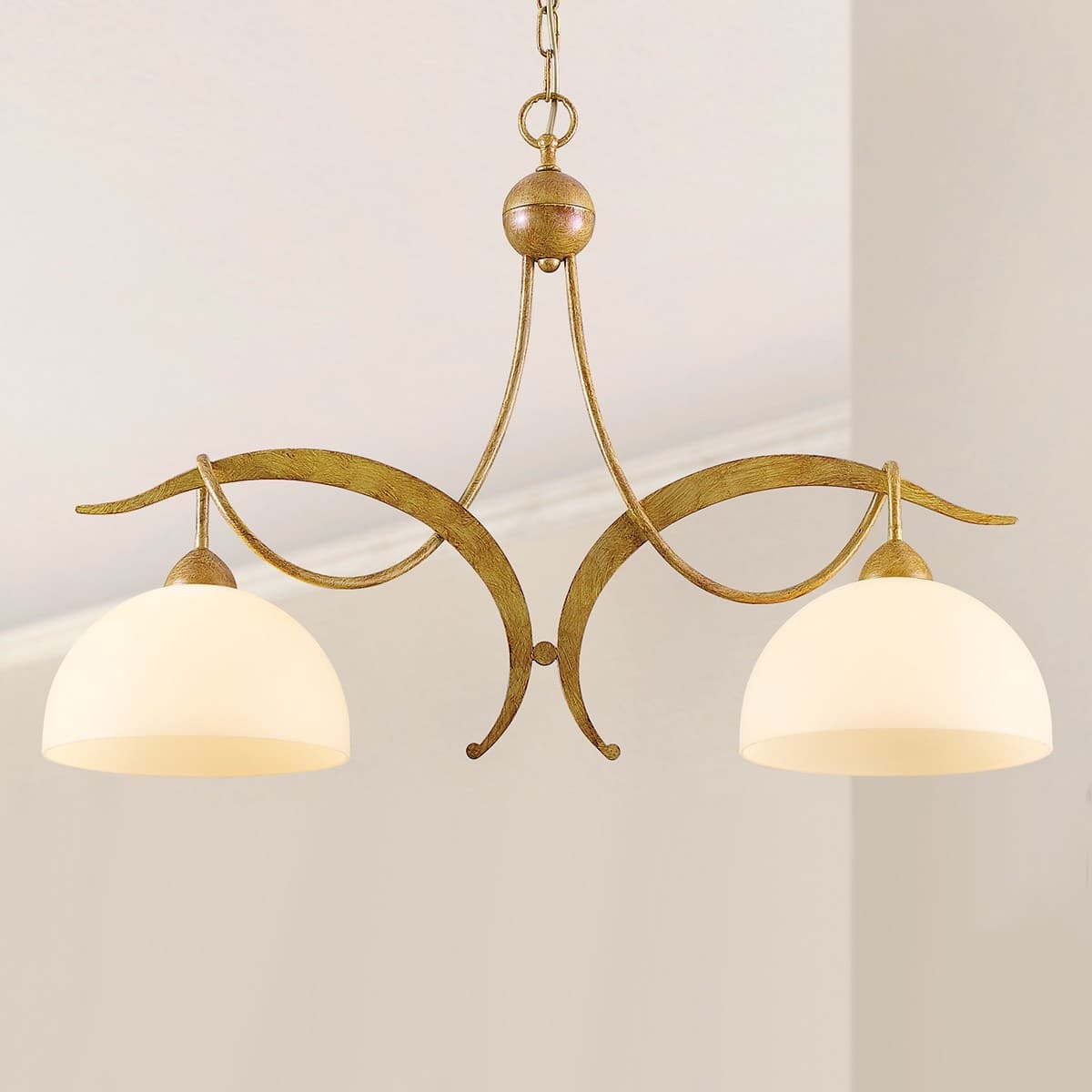 Bilanciere classico LAM 1720 2B E27 LED metallo vetro lampadario - 2