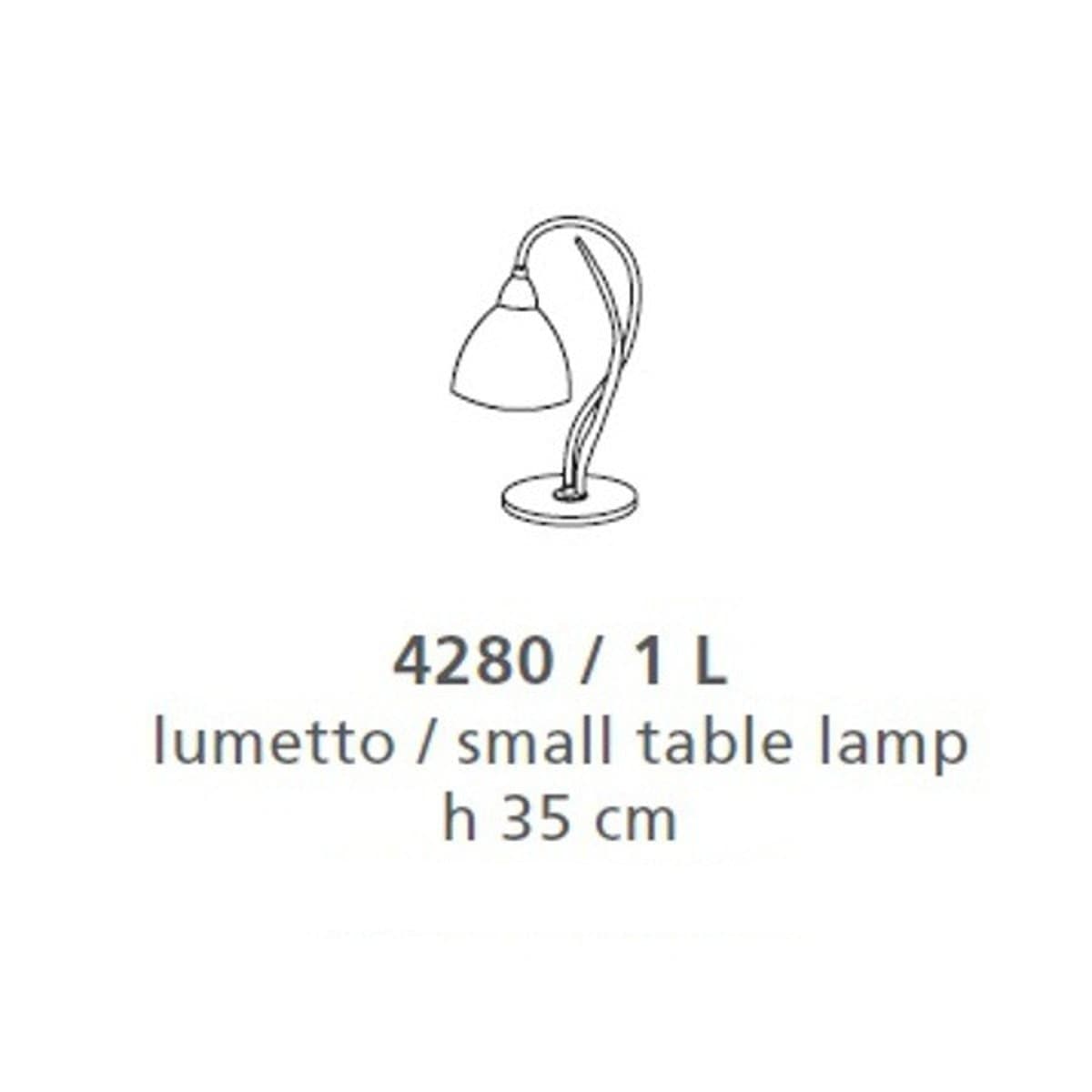 Abat-jour classica LAM 4280 1L E14 LED metallo vetro lampada tavolo - 4