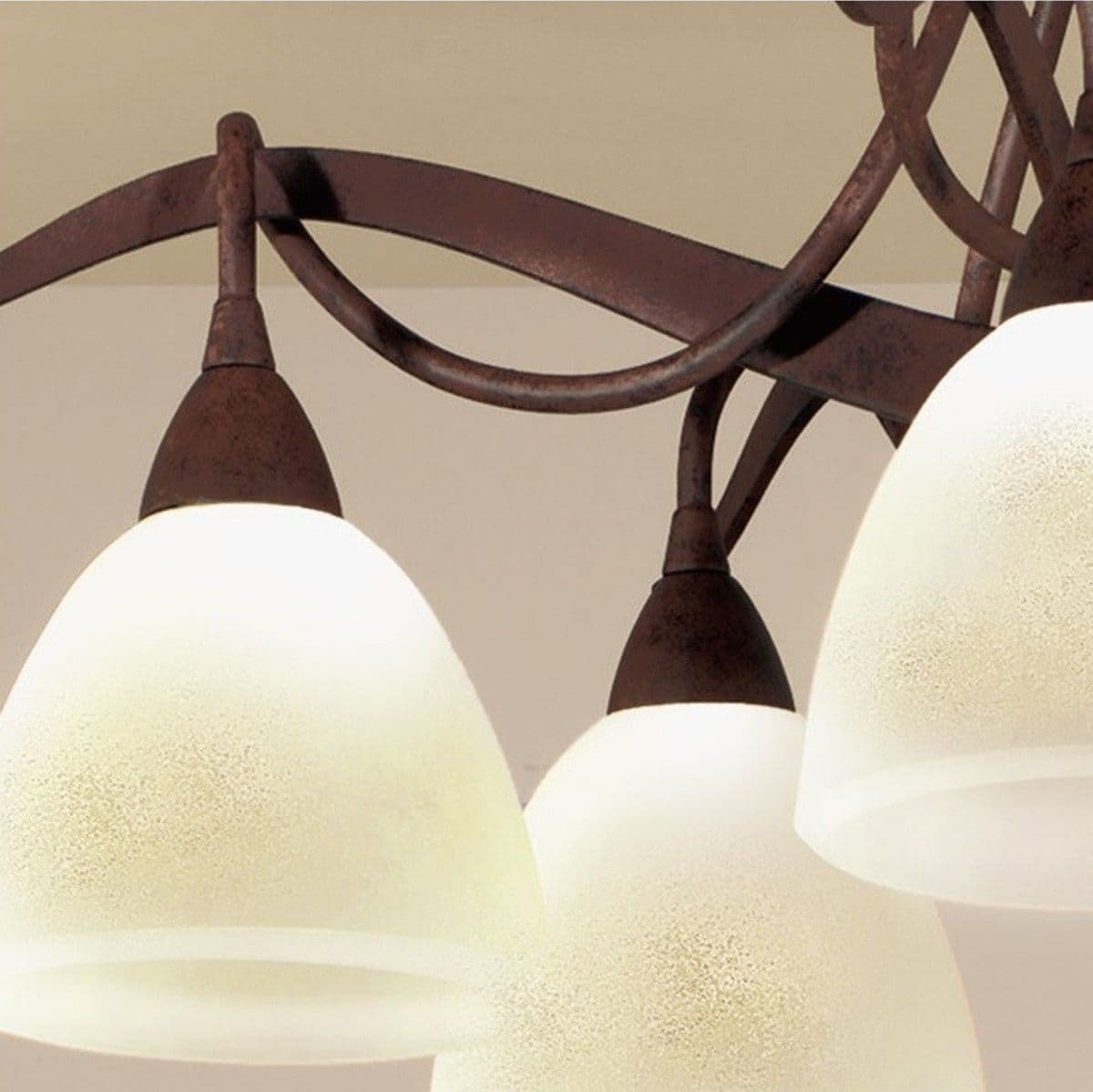 Plafoniera classica LAM 4280 5 PL E14 LED metallo vetro lampada soffitto - 2