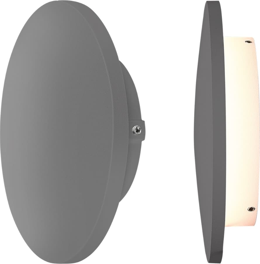 Applique rotonda in alluminio da parete LUNA IP54 - LED integrato 9W - 1000lm - CCT selezionabile - Colore Antracite