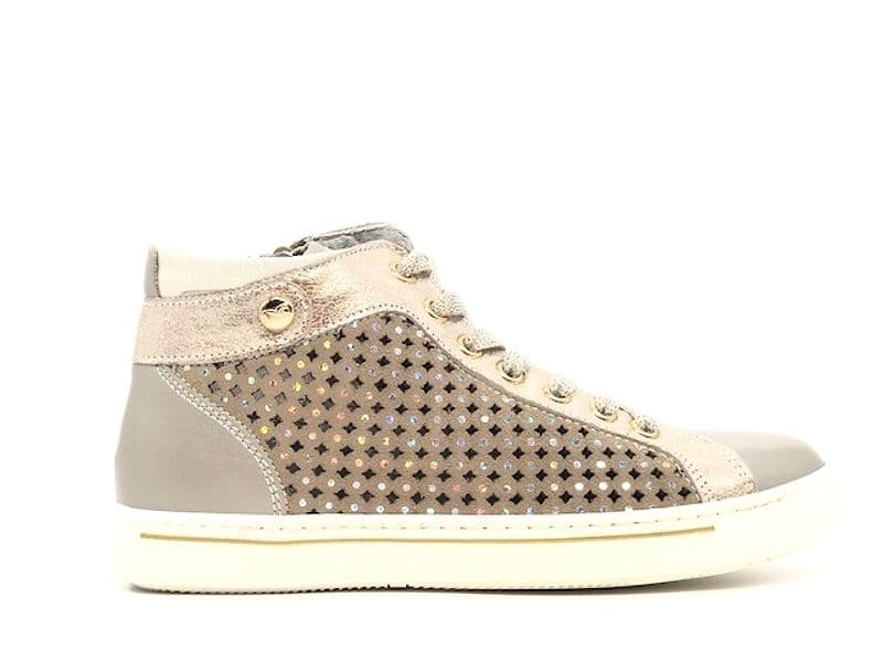 NERO GIARDINI Sneakers alta bambina Savana Platino velour sabbia - 7
