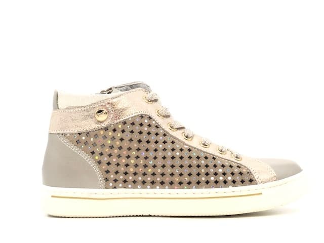 NERO GIARDINI Sneakers alta bambina Savana Platino velour sabbia - 7