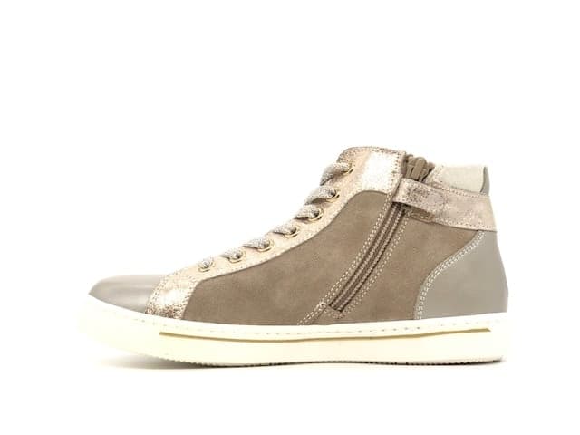 NERO GIARDINI Sneakers alta bambina Savana Platino velour sabbia - 2