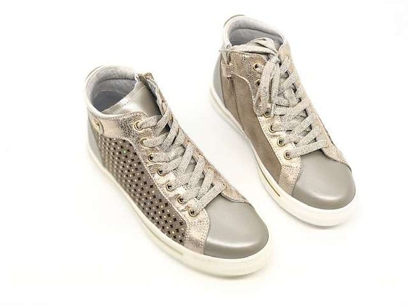 NERO GIARDINI Sneakers alta bambina Savana Platino velour sabbia - 5