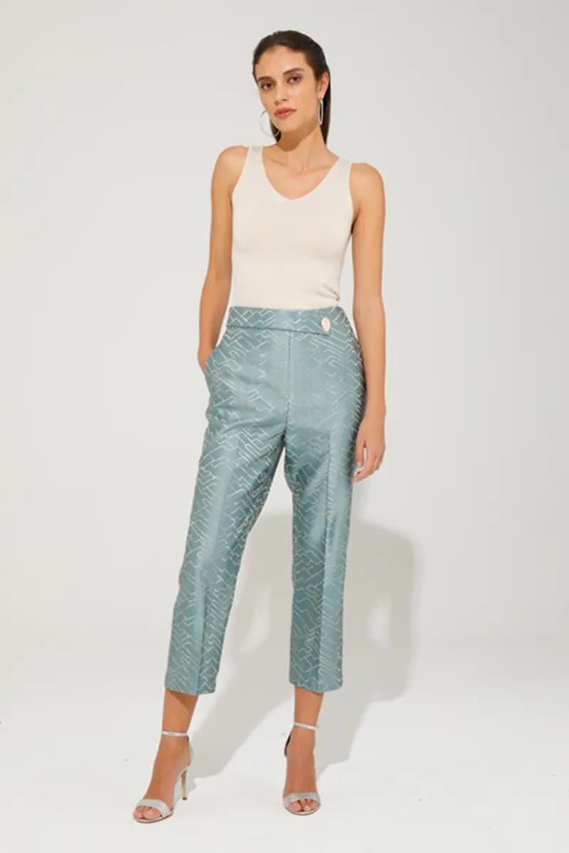 GOA GOA | Pantalone sigaretta damascato - 4