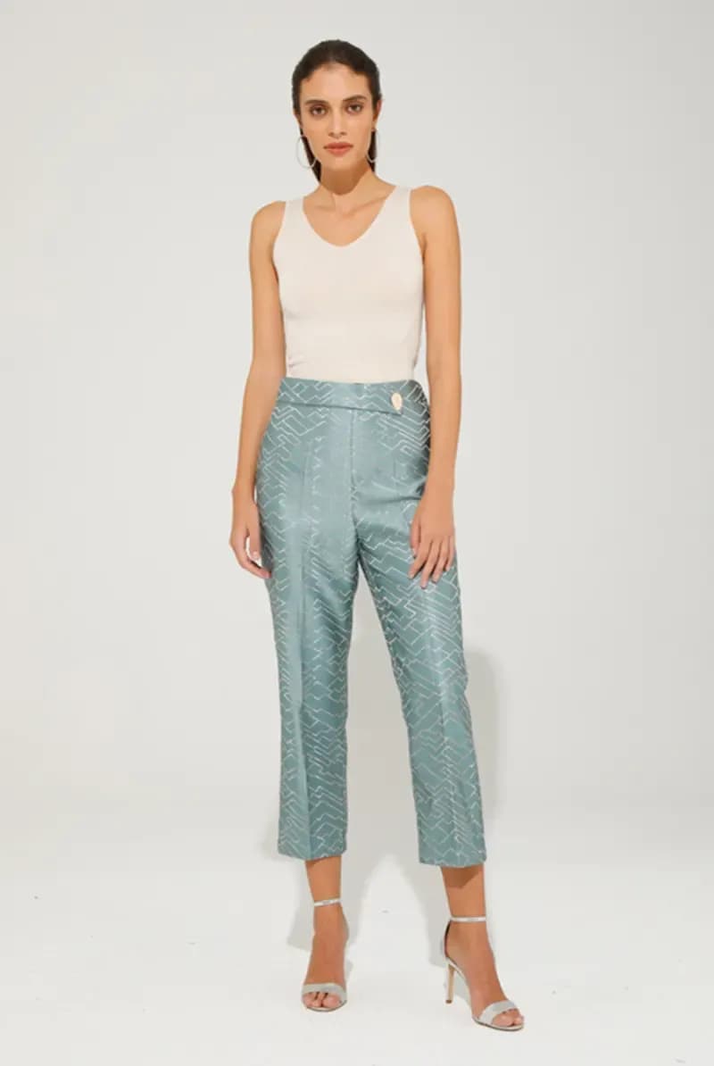 GOA GOA | Pantalone sigaretta damascato - 3