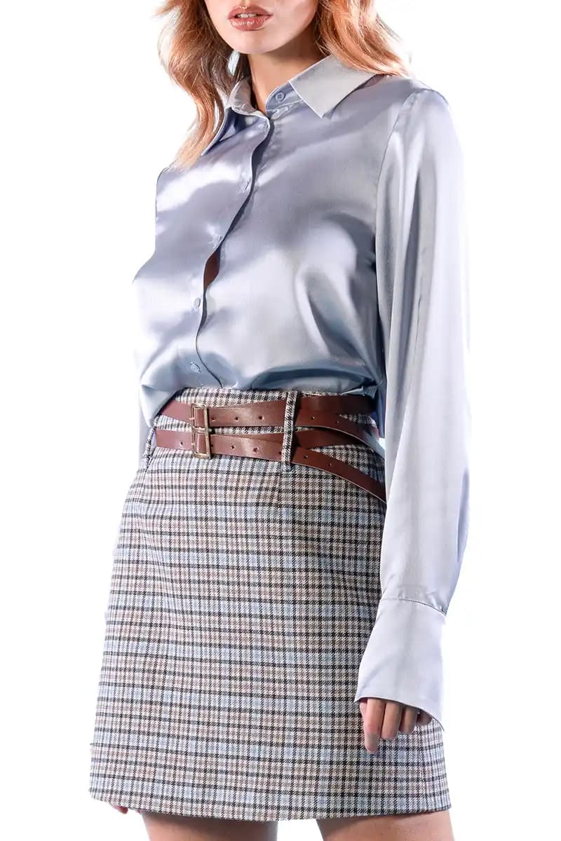 NUALY | Camicia in satin - 5
