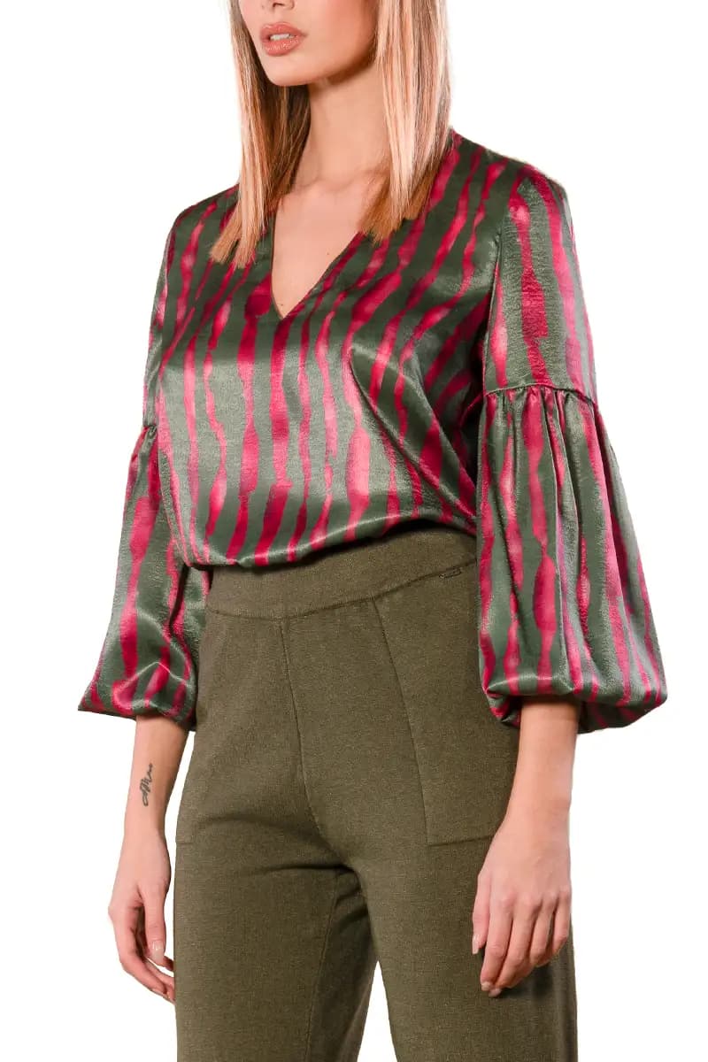 NUALY | Blusa scollo a V - 4