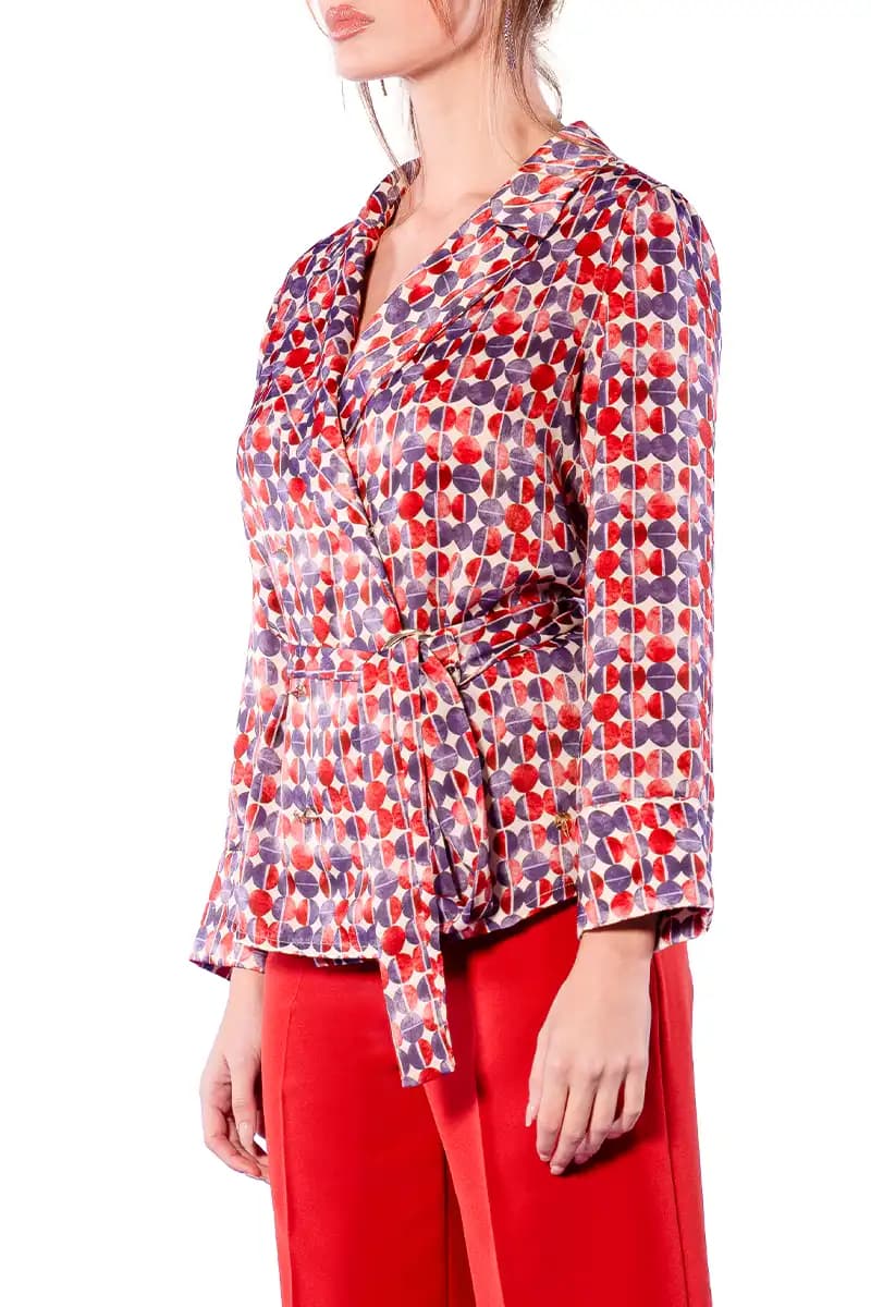 NUALY | Camicia incrocio pois - 4