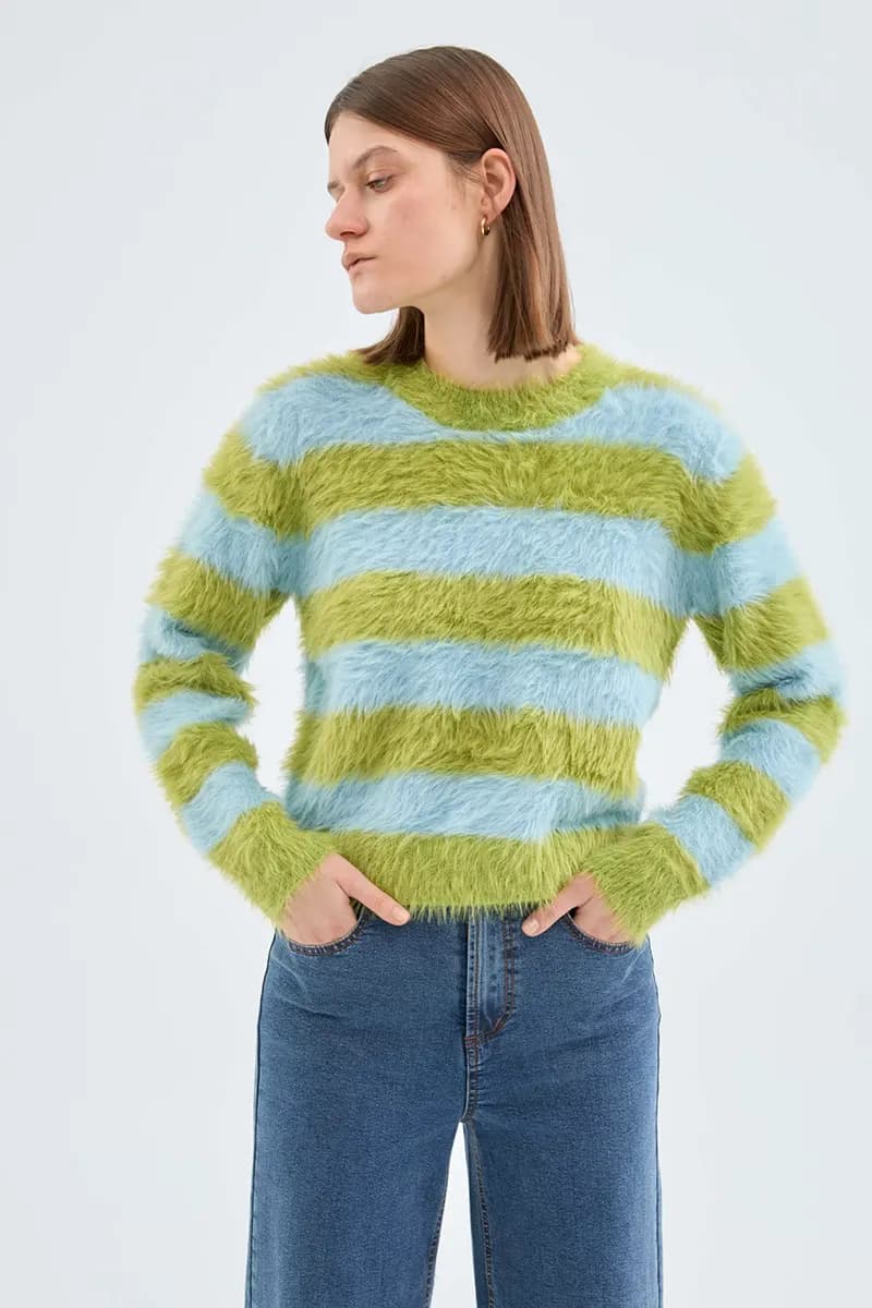COMPANIA FANTASTICA | Maglia con texture e stampa a righe - 5