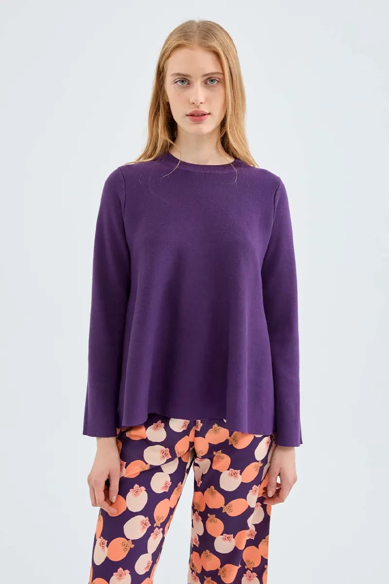 COMPANIA FANTASTICA | Maglia svasata viola - 4