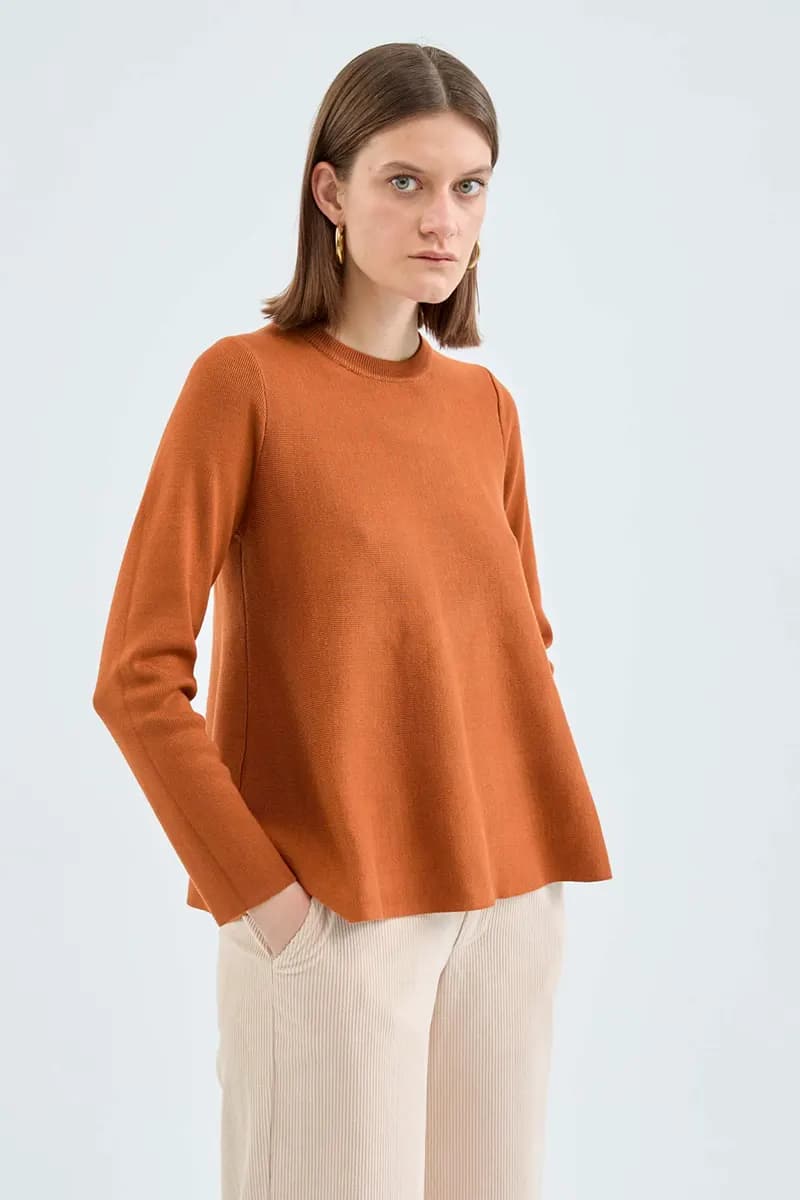 COMPANIA FANTASTICA | Maglia svasata cammello - 4