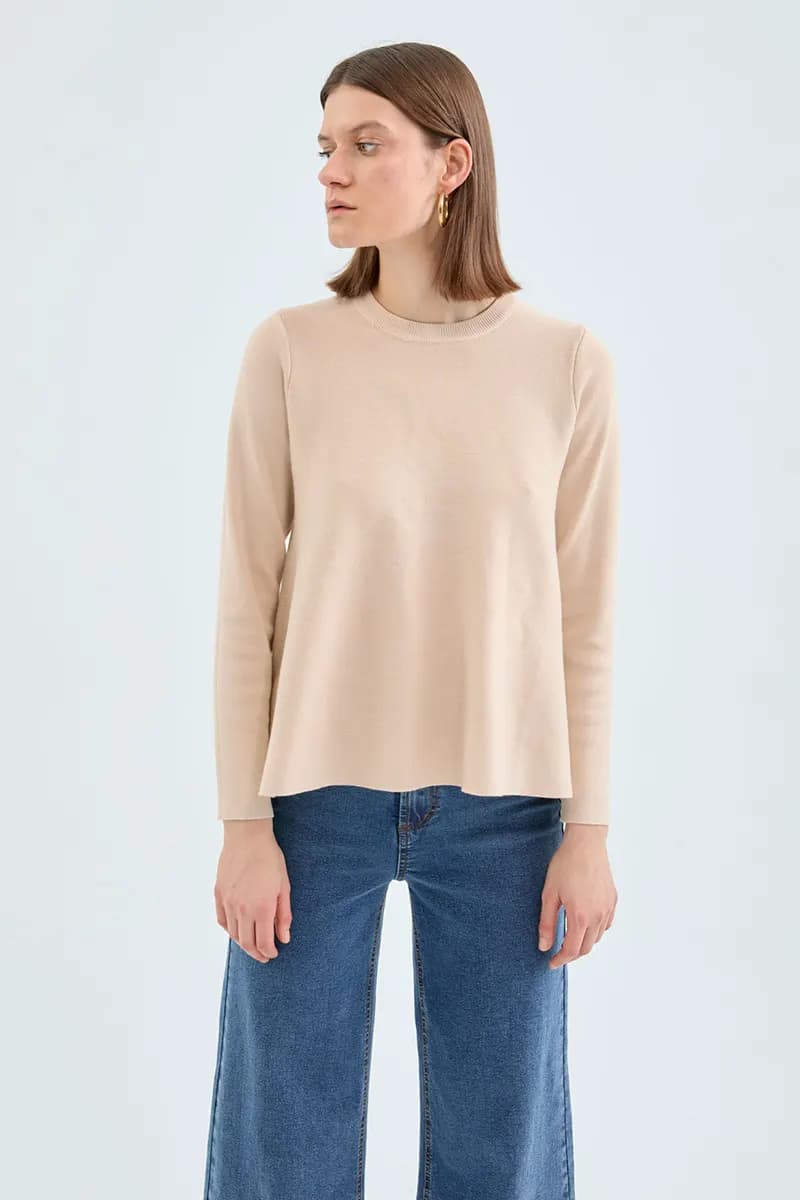 COMPANIA FANTASTICA | Maglia svasata beige - 4