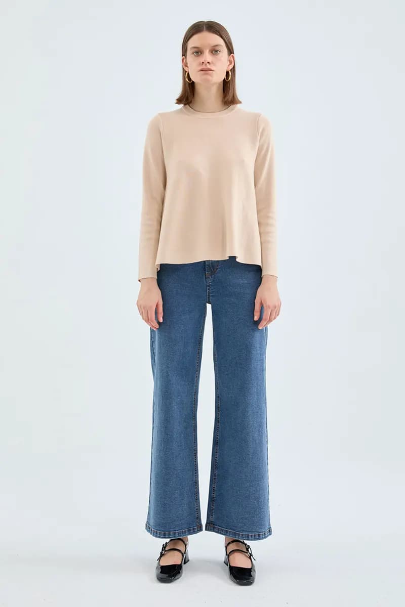 COMPANIA FANTASTICA | Maglia svasata beige - 3