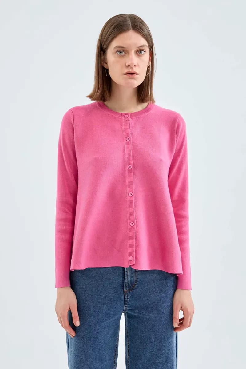 COMPANIA FANTASTICA | Cardigan svasato rosa - 4