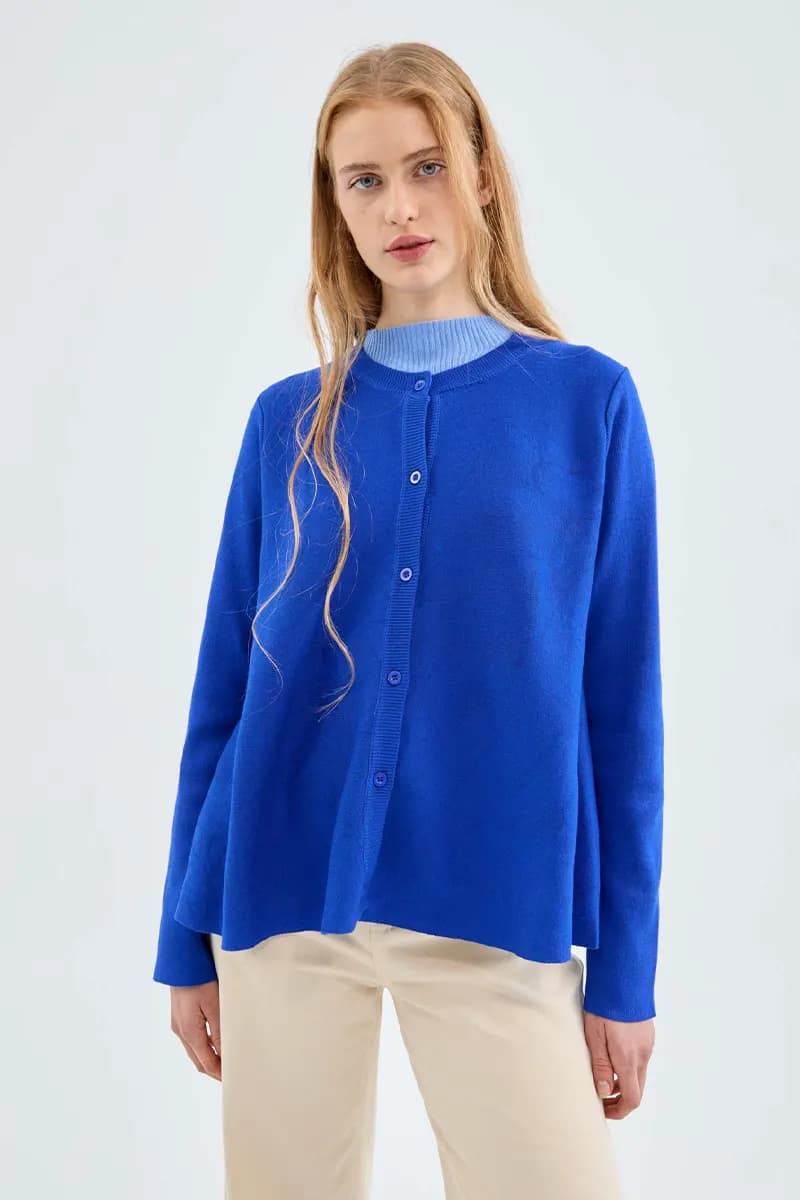 COMPANIA FANTASTICA | Cardigan svasato blu - 4