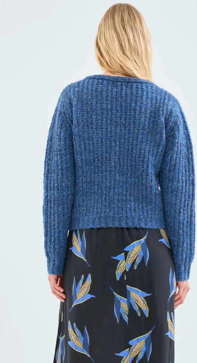 COMPANIA FANTASTICA | Cardigan in maglia spessa blu - 3