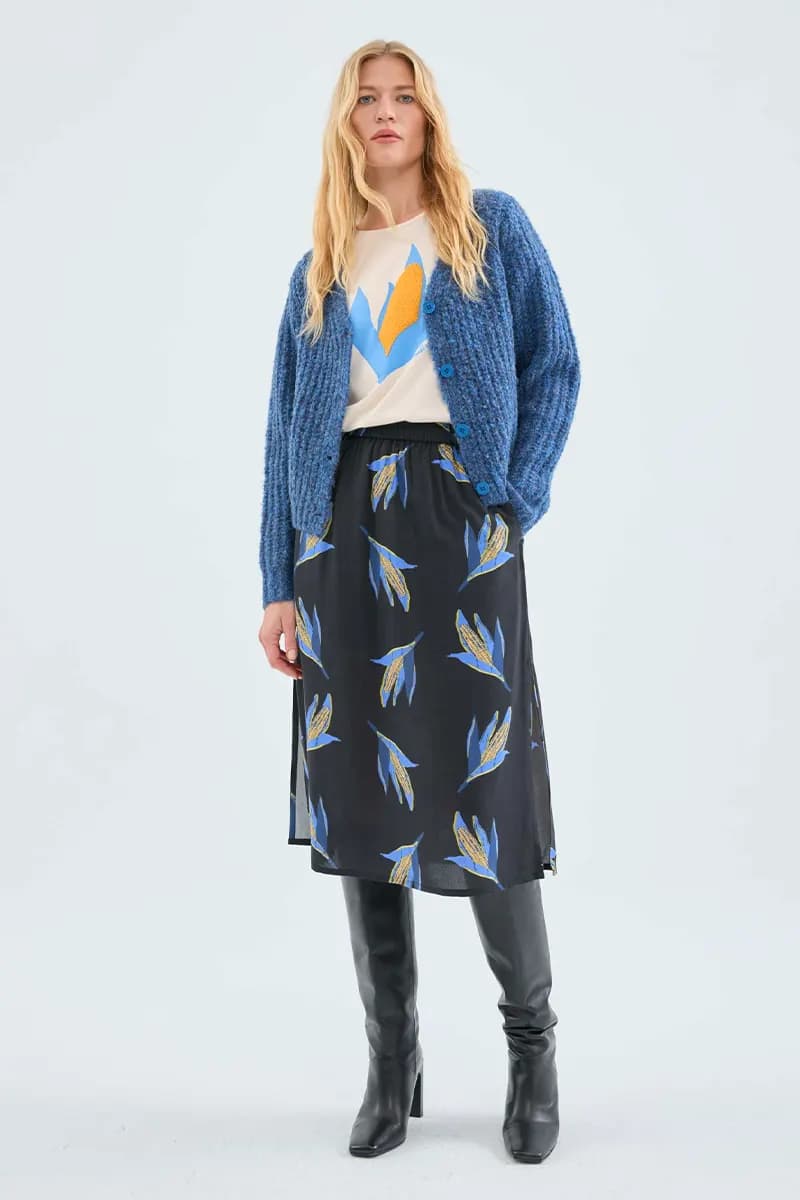 COMPANIA FANTASTICA | Cardigan in maglia spessa blu - 4