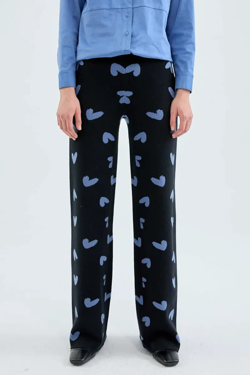 COMPANIA FANTASTICA | Pantalone in filo con stampa cuori - 3