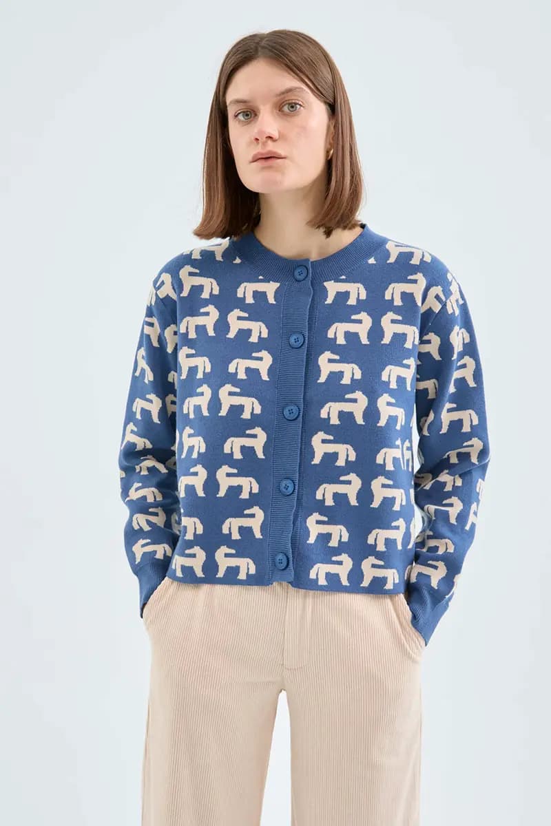 COMPANIA FANTASTICA | Cardigan punto fino stampa cavalli - 3