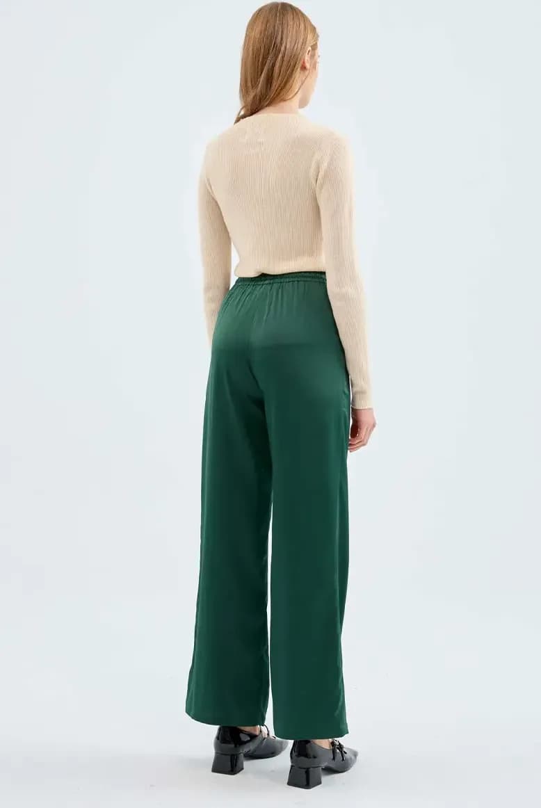 COMPANIA FANTASTICA | Pantalone verde satinato - 2