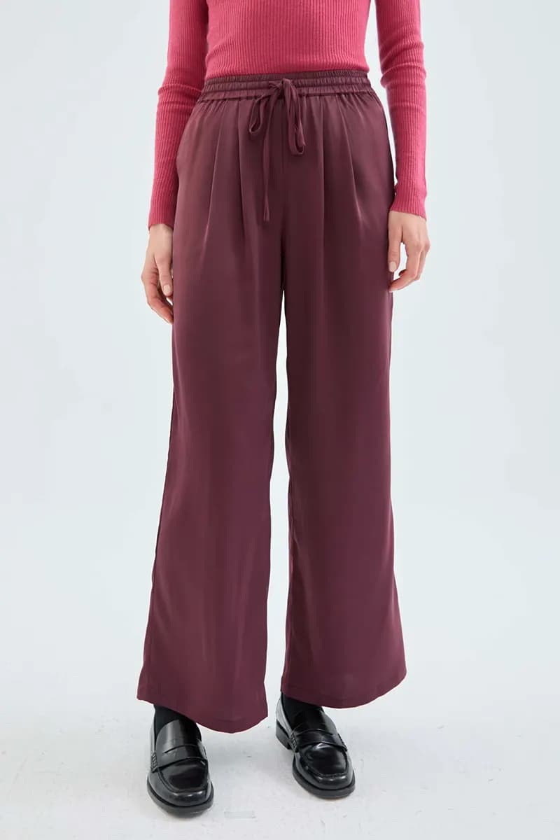 COMPANIA FANTASTICA | Pantalone viola satinato - 4