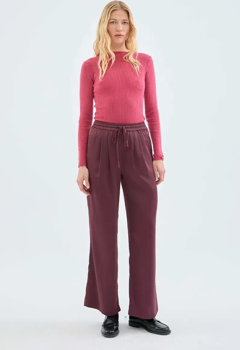 COMPANIA FANTASTICA | Pantalone viola satinato - 3