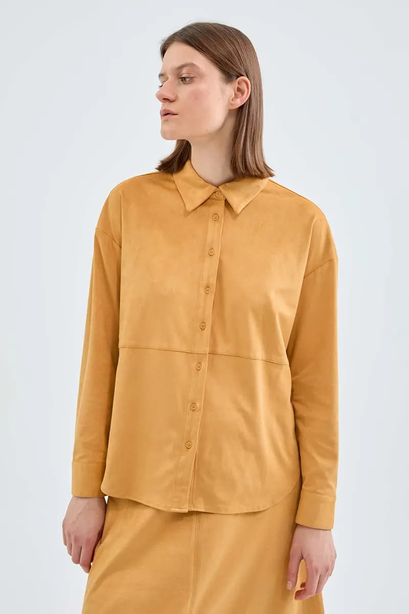 COMPANIA FANTASTICA | Camicia in camoscio gialla - 4