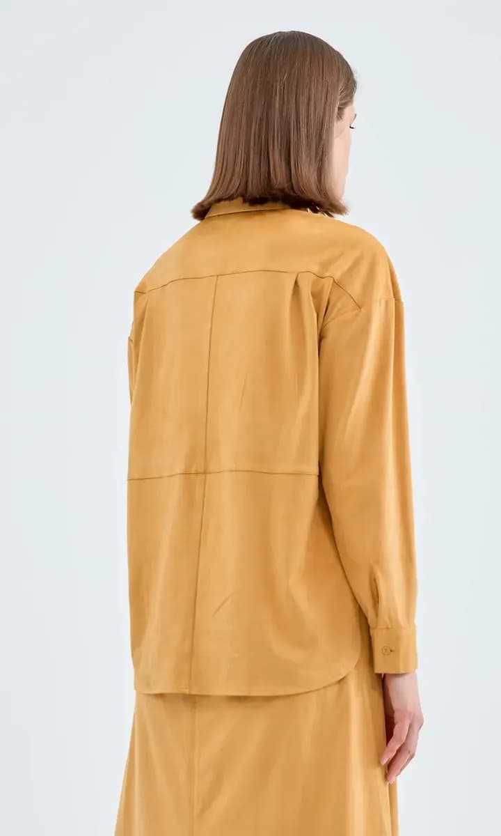 COMPANIA FANTASTICA | Camicia in camoscio gialla - 2