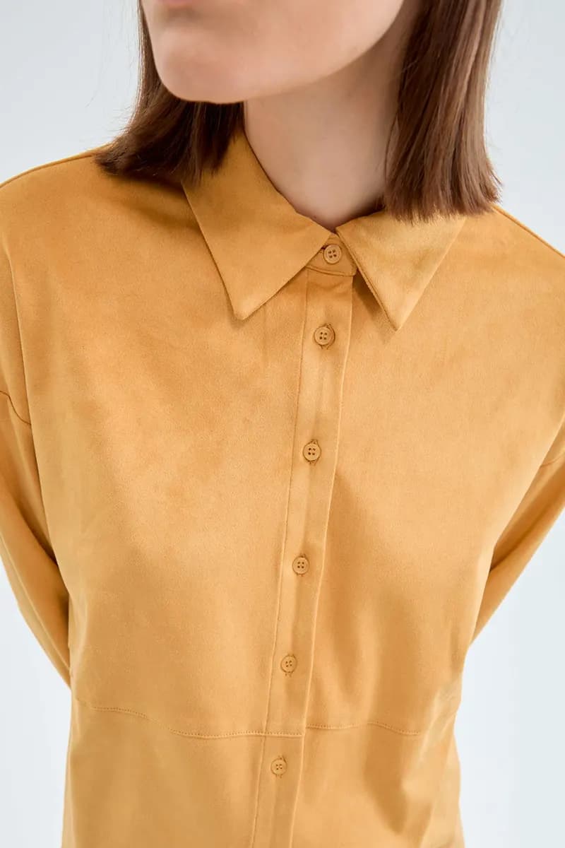 COMPANIA FANTASTICA | Camicia in camoscio gialla - 3