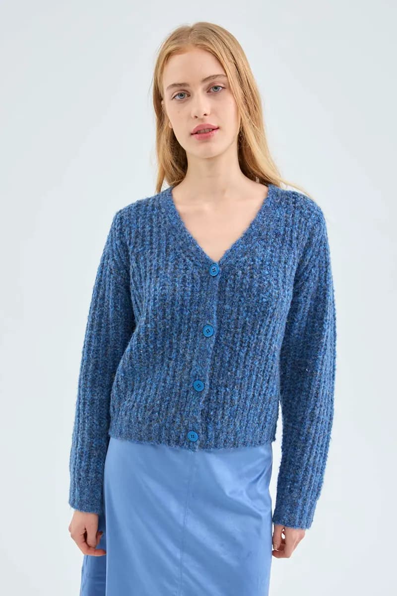 COMPANIA FANTASTICA | Gonna midi in camoscio blu - 2