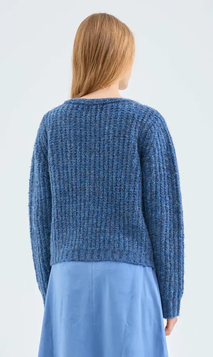 COMPANIA FANTASTICA | Gonna midi in camoscio blu - 3
