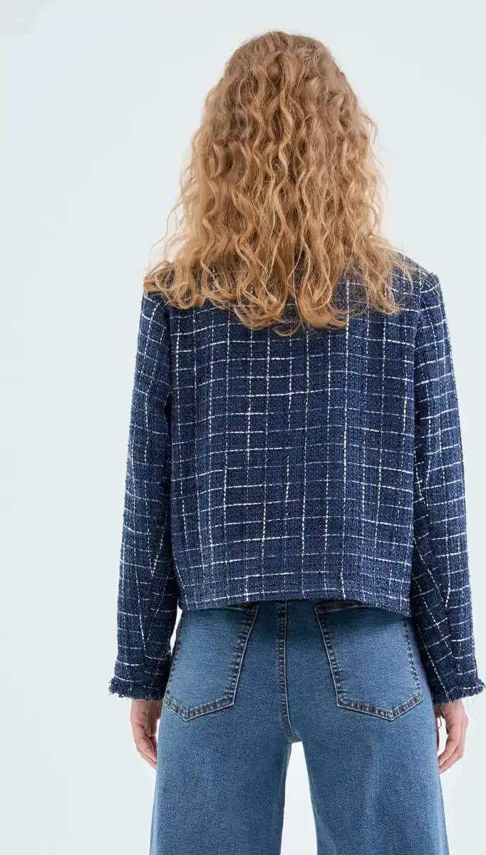 COMPANIA FANTASTICA | Giacca blu in tweed - 2