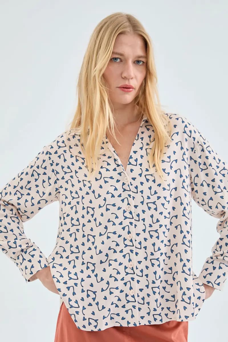 COMPANIA FANTASTICA | Camicia maniche lunghe stampa cuori - 4