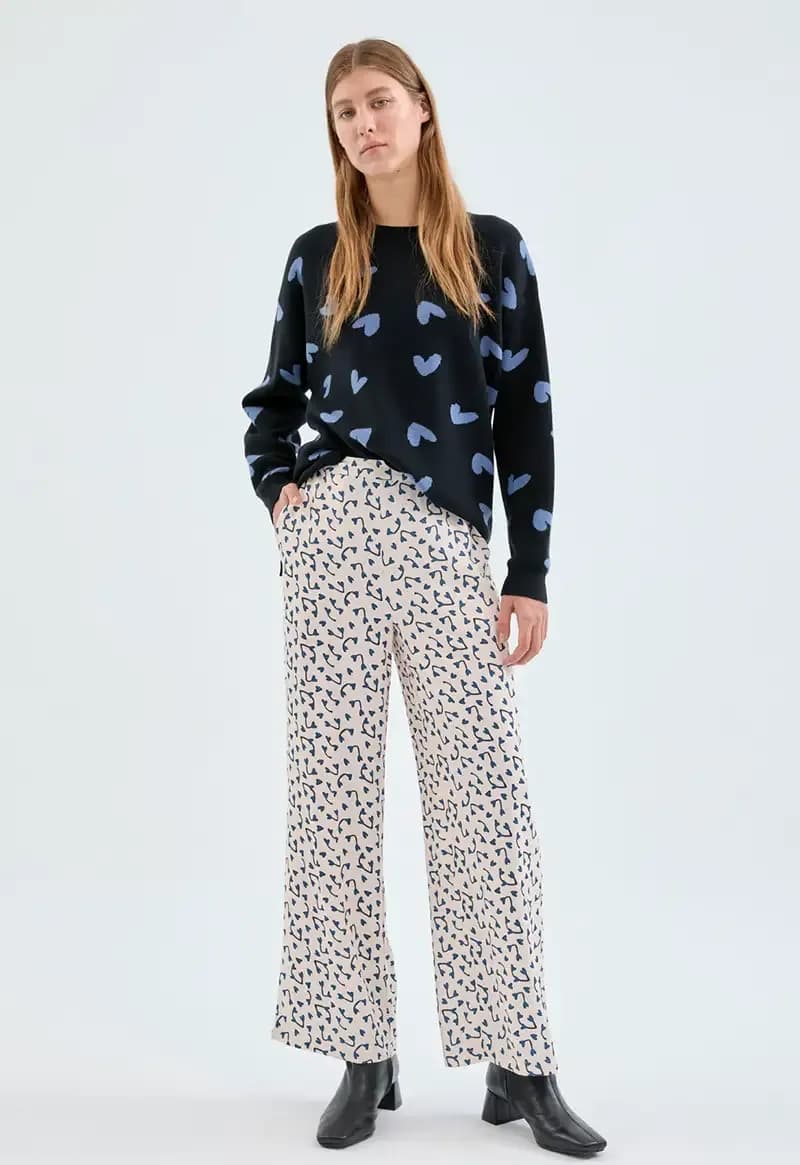 COMPANIA FANTASTICA | Pantalone dritto stampa cuori - 4
