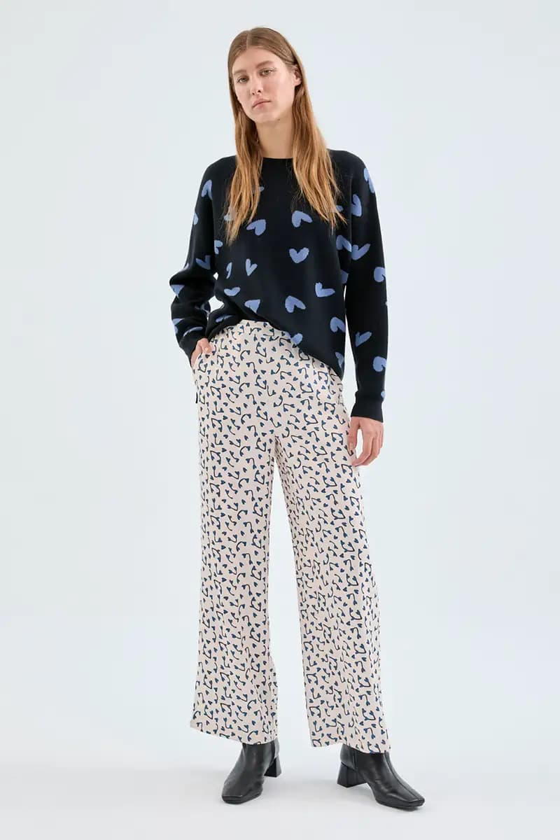 COMPANIA FANTASTICA | Pantalone dritto stampa cuori - 4