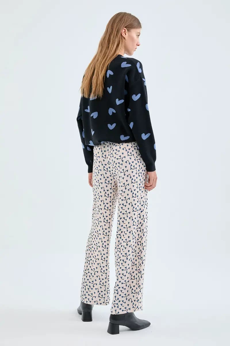 COMPANIA FANTASTICA | Pantalone dritto stampa cuori - 2
