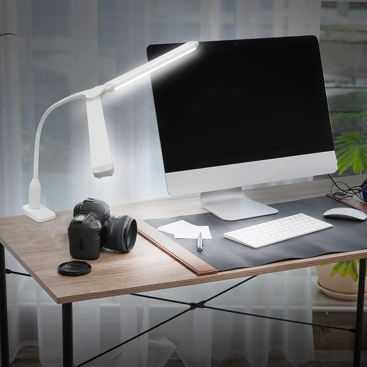 Lampada da Scrivania a LED Bianca 2X 5W, Lampada da Tavolo da Lettura - 5