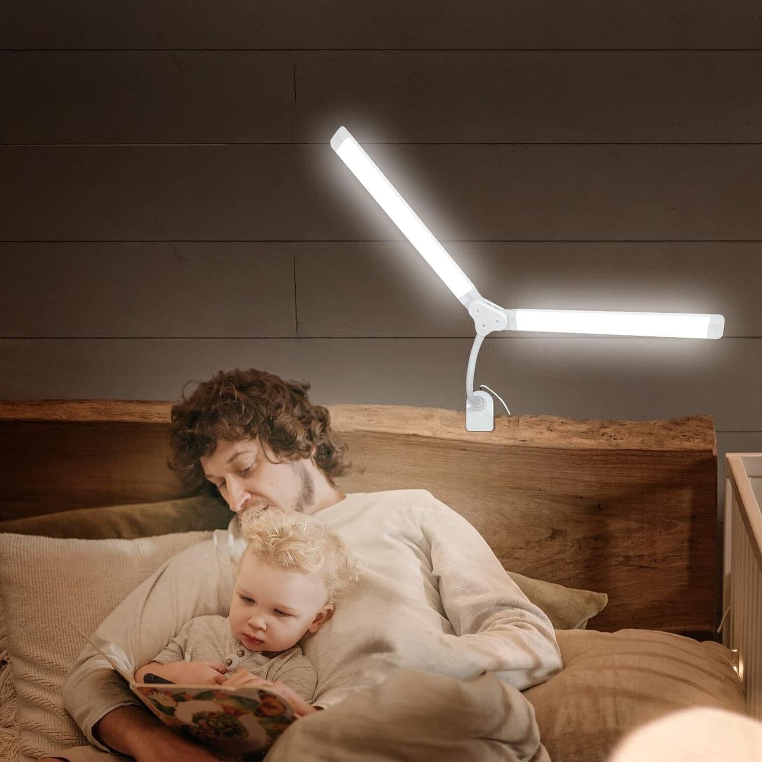Lampada da Scrivania a LED Bianca 2X 5W, Lampada da Tavolo da Lettura - 6